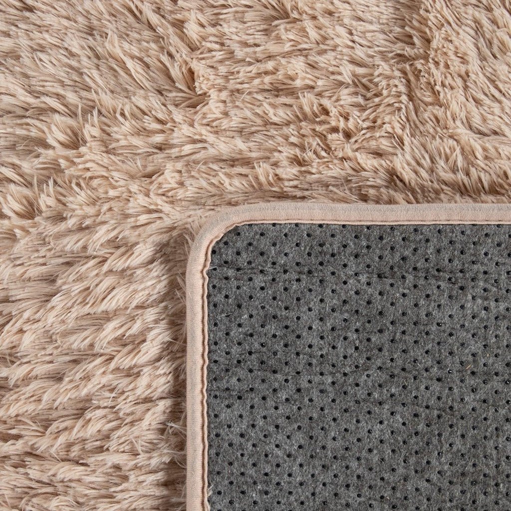 Solid Shag Rug Silky Soft & Fluffy In Beige RugYourHome