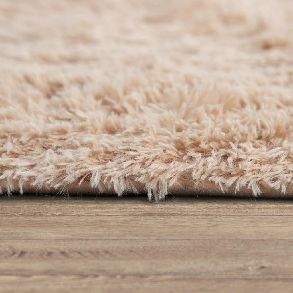 Solid Shag Rug Silky Soft & Fluffy In Beige RugYourHome