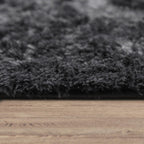 Solid Shag Rug Silky Soft & Fluffy In Black RugYourHome