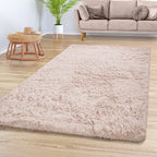 Solid Shag Rug Silky Soft & Fluffy In Cream RugYourHome