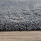 Solid Shag Rug Silky Soft & Fluffy In Grey RugYourHome