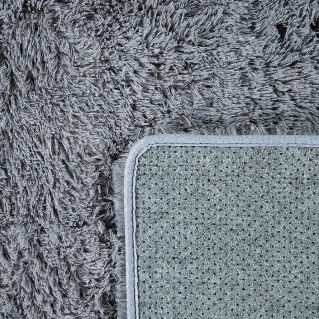 Solid Shag Rug Silky Soft & Fluffy In Grey RugYourHome