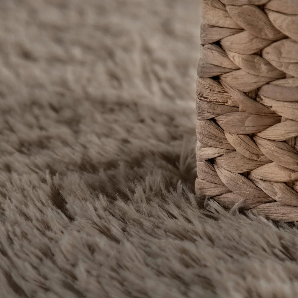 Solid Shag Rug Silky Soft & Fluffy In Light-Brown RugYourHome