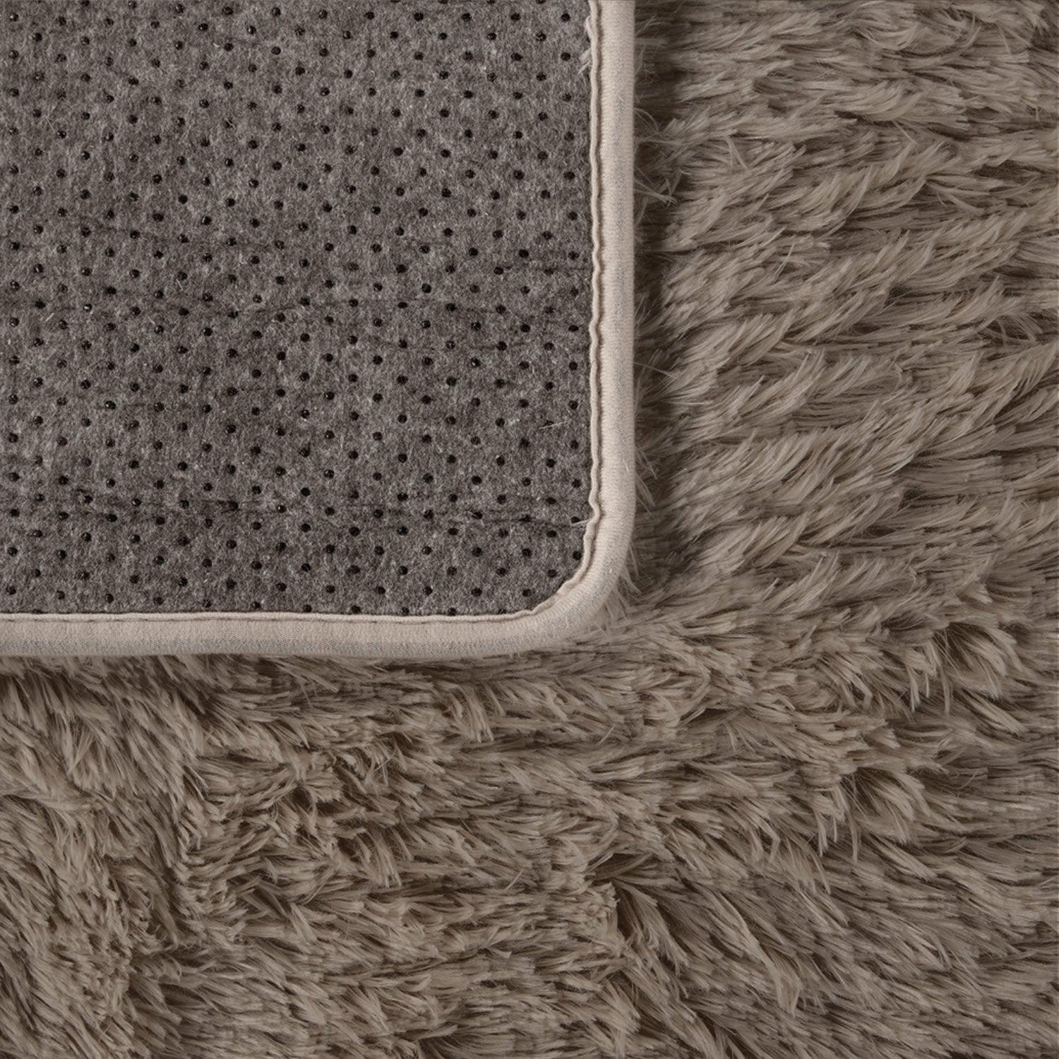 Solid Shag Rug Silky Soft & Fluffy In Light-Brown RugYourHome