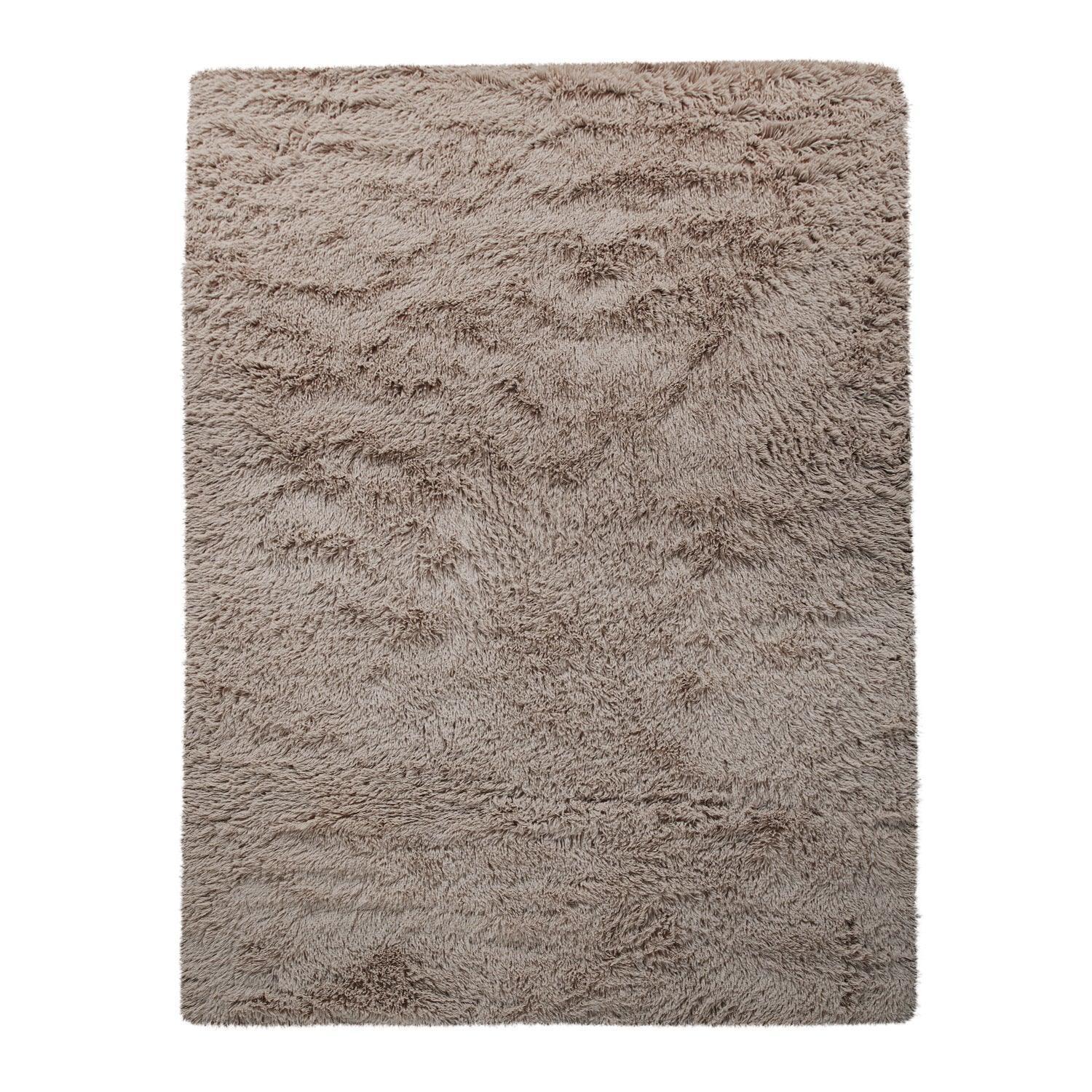 Solid Shag Rug Silky Soft & Fluffy In Light-Brown RugYourHome