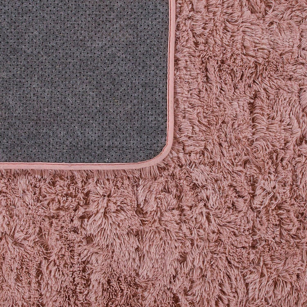 Solid Shag Rug Silky Soft & Fluffy In Rose RugYourHome