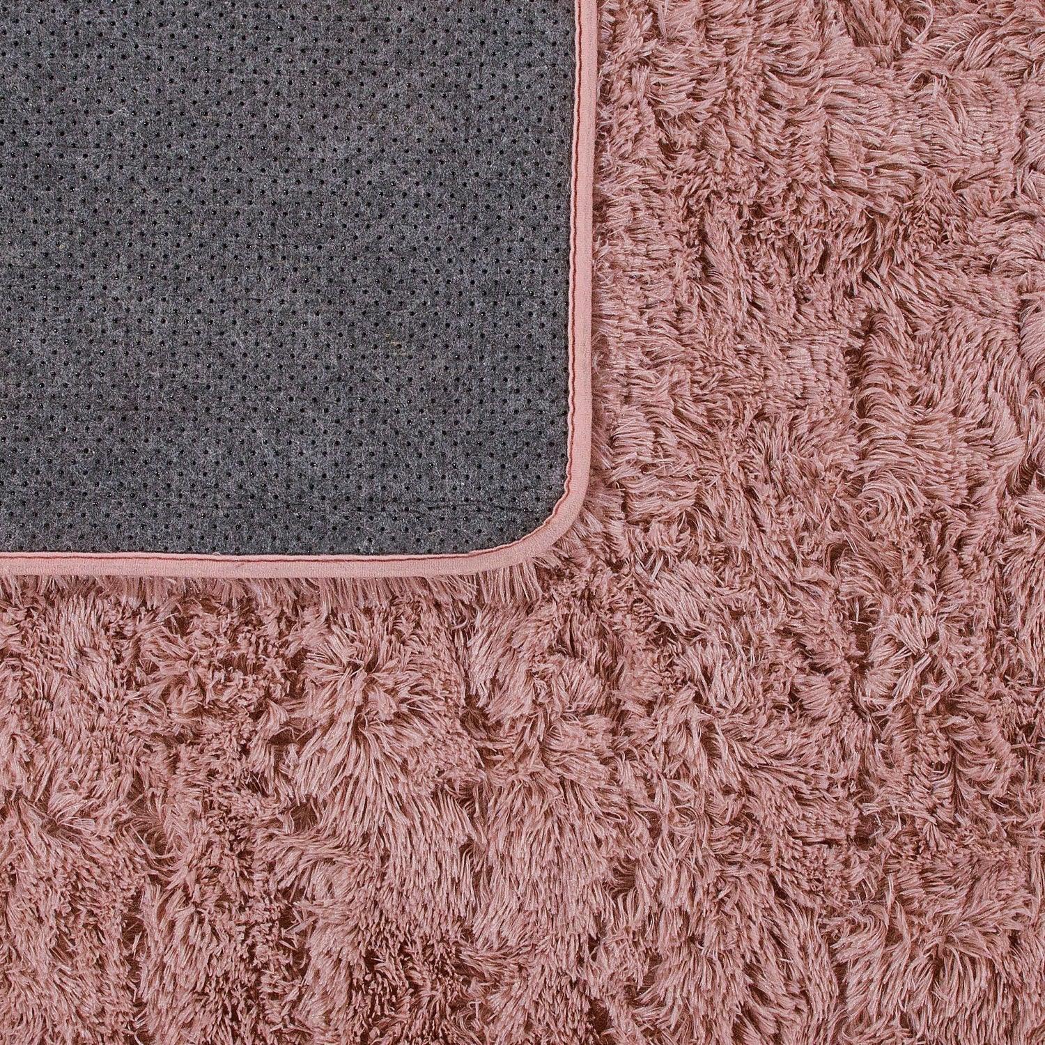 Solid Shag Rug Silky Soft & Fluffy In Rose RugYourHome