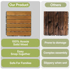 Solid Wood Deck Tiles 6 Slat Set 9