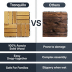 Solid Wood Deck Tiles Set 10
