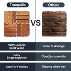 Solid Wood Deck Tiles Set 10