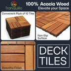 Solid Wood Deck Tiles Set 10