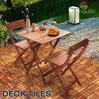 Solid Wood Deck Tiles Set 10