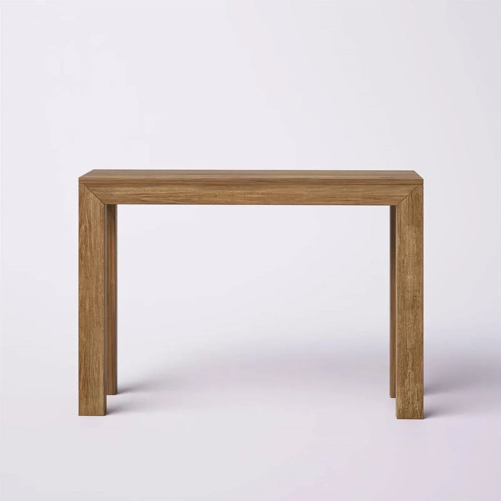 Solid Wood Modern Accent Console Table / Sofa Table in Medium Brown Pecan Finish
