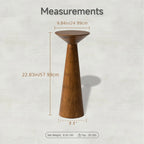 Solid Wood Modern Farmhouse Tall Pedestal End Table with Round Top - Lightweight Sturdy Indoor/Outdoor Accent Table, Walnut Finish, Compact Round Drink Table for Patio, Living Room, Bedroom, Small Space - Durable Wood Constru House Of Avana