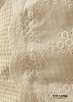 Sophia Gingham Lace Washed Cotton Bedding Set / Blue Ever Lasting