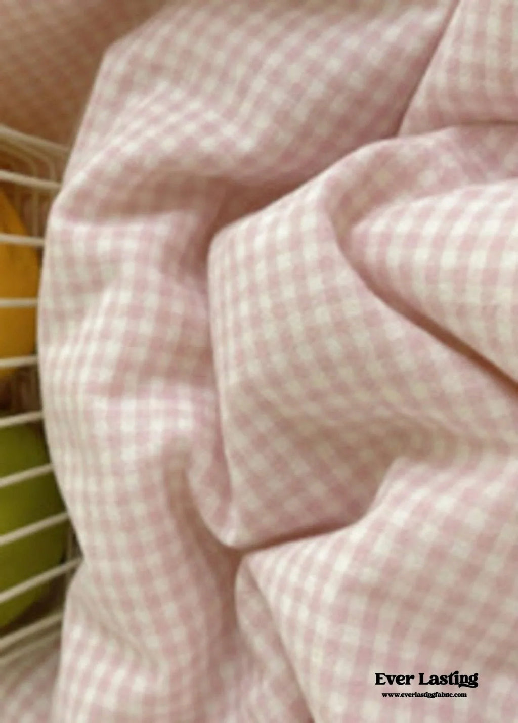 Sophia Gingham Lace Washed Cotton Bedding Set / Blue Ever Lasting