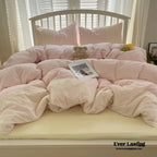 Sophia Gingham Lace Washed Cotton Bedding Set / Blue Ever Lasting