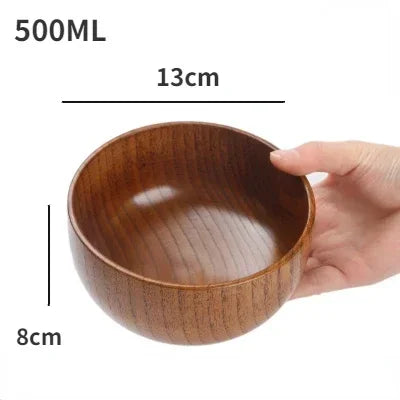Japanese Wooden Bowls Jujube Wood Children Baby Adults Small Soup Bowls Solid Wood Salad Bowls Retro Household Tableware - House Of Avana