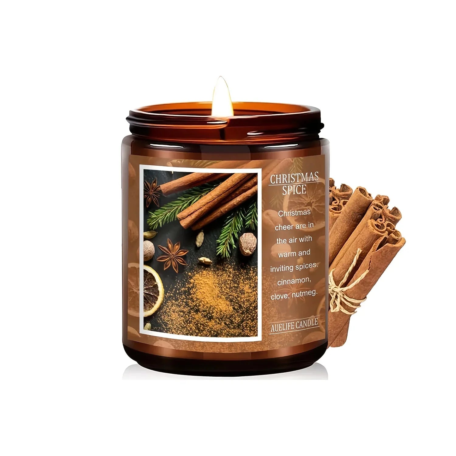 Soy Beeswax Christmas Candles with Holiday Scent, angled view - House Of Avana