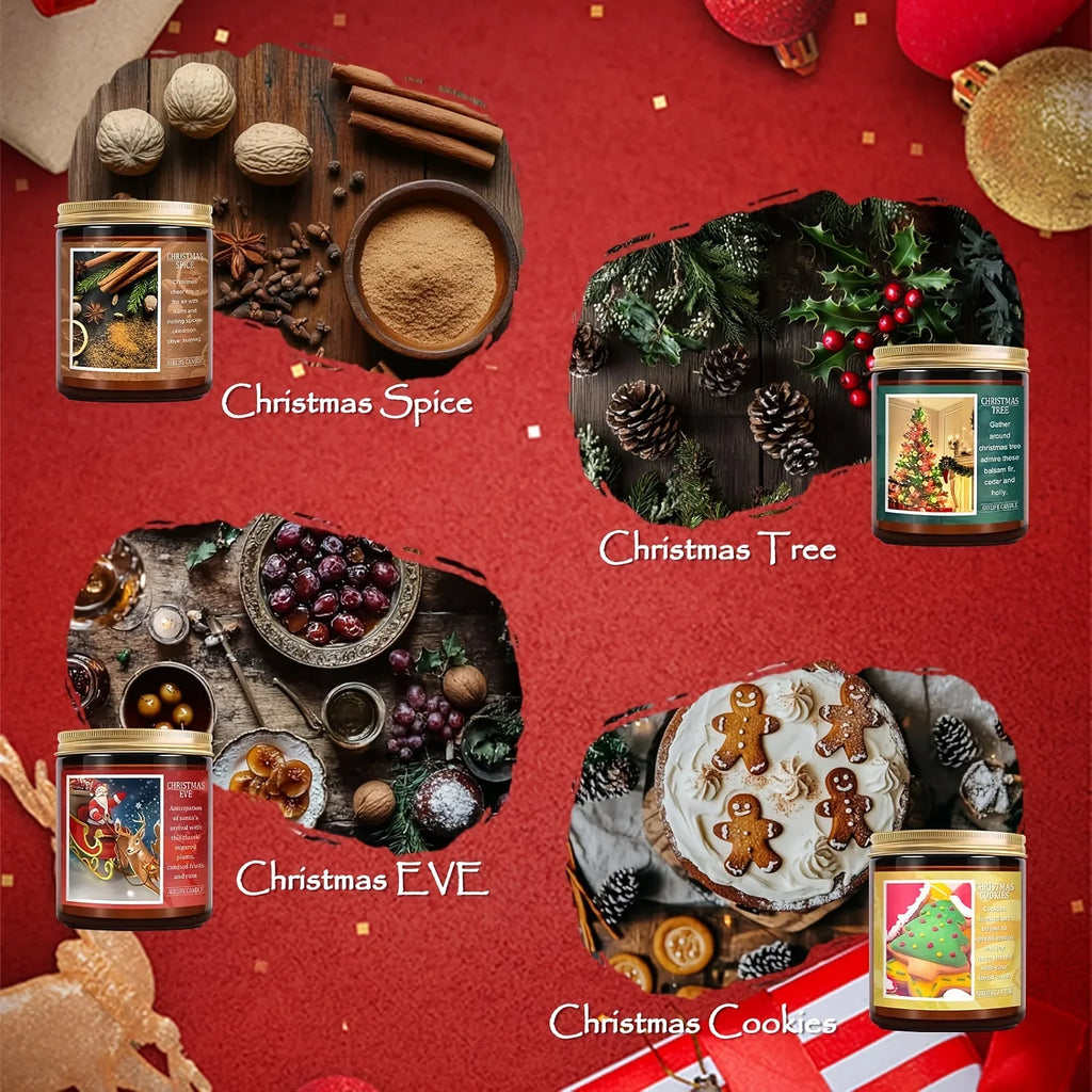 Soy Beeswax Christmas Candles with Holiday Scent - House Of Avana