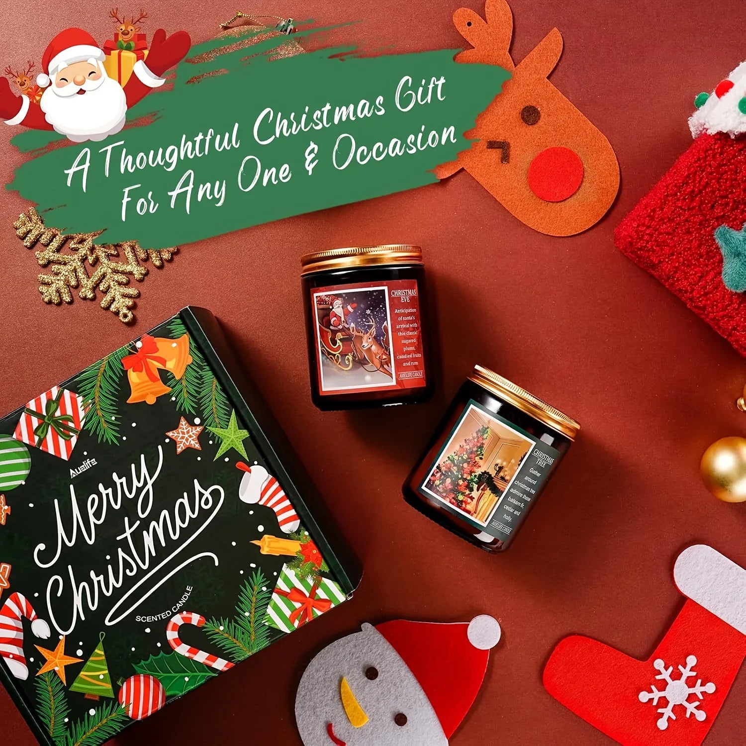 Soy Beeswax Christmas Candles with Holiday Scent - House Of Avana