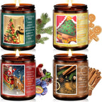 Soy Beeswax Christmas Candles with Holiday Scent, front view - House Of Avana