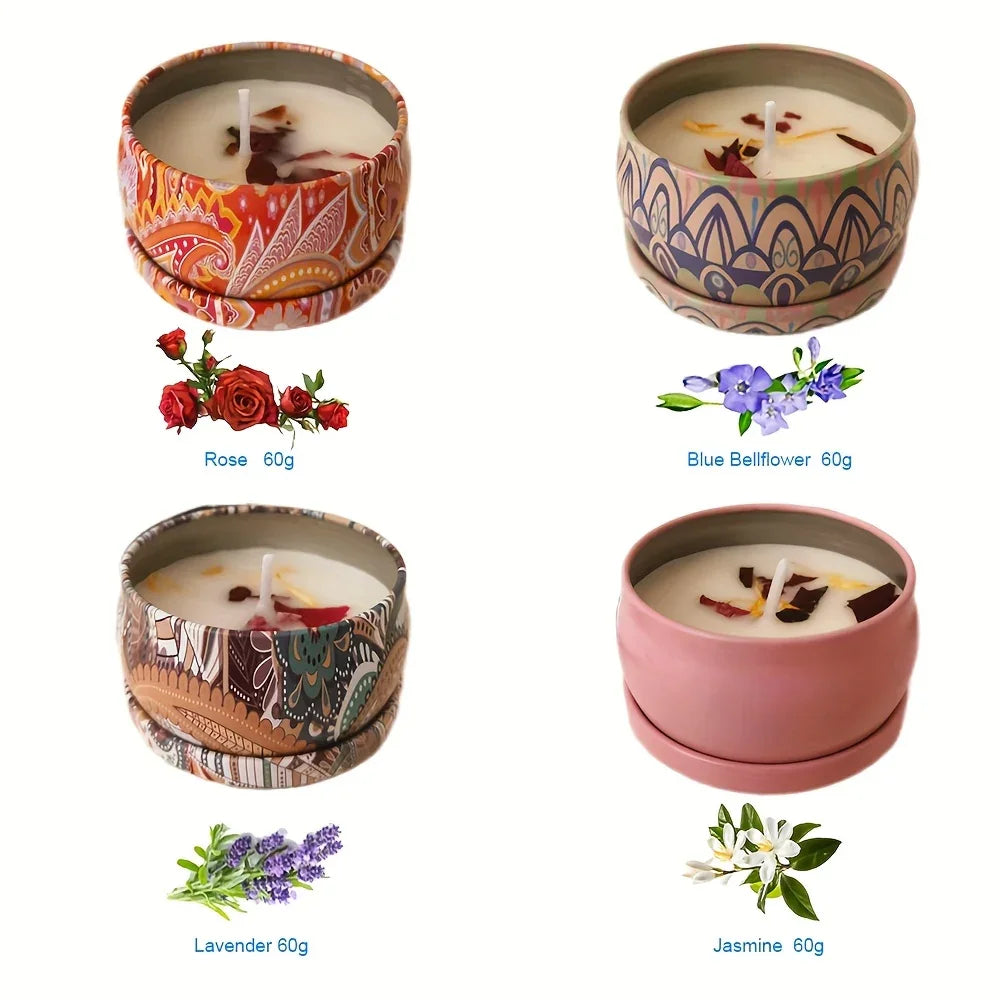 Soy Wax Candles in Portable Tin with Holiday Scents, alternate view - House Of Avana