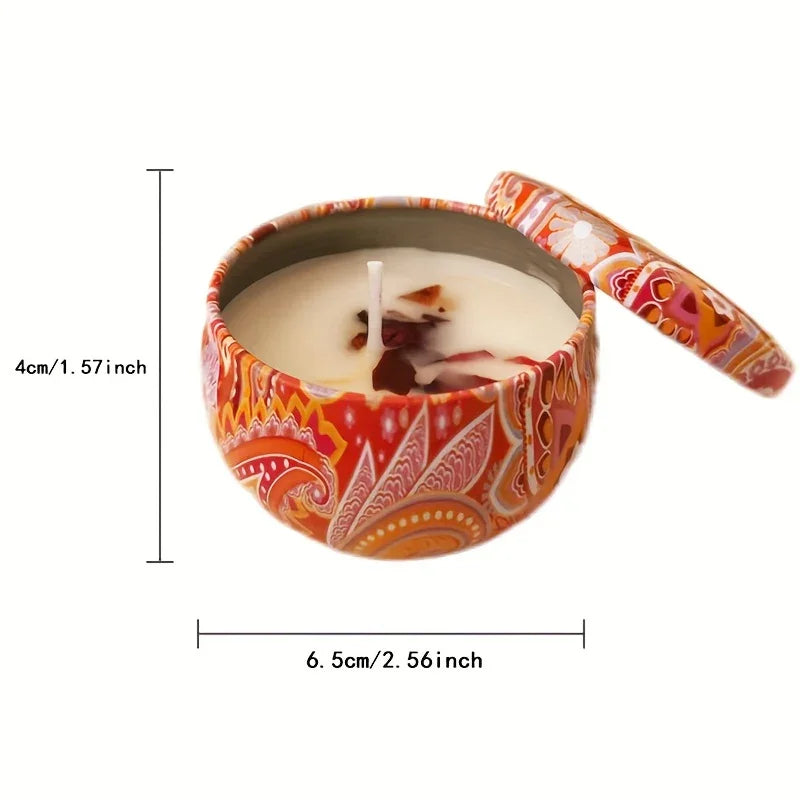 Soy Wax Candles in Portable Tin with Holiday Scents, top view - House Of Avana