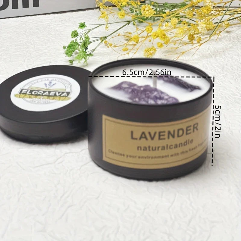 Colorful crystal-infused soy wax candles, handmade with essential oils - House of Avana