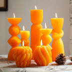 Soy Wax Ribbed Pillar Candles 7-pack, alternate view - House Of Avana