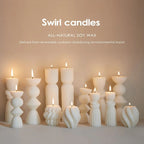 Soy Wax Ribbed Pillar Candles 7-pack, top view - House Of Avana [[SKU:HOA-CAN-406]]
