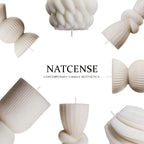 Soy Wax Ribbed Pillar Candles 7-pack, angled view - House Of Avana [[SKU:HOA-CAN-406]]