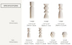Soy Wax Ribbed Pillar Candles 7-pack, angled view - House Of Avana
