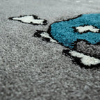Space Rug for Kids with Astronauts & Rockets in Grey RugYourHome