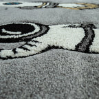 Space Rug for Kids with Astronauts & Rockets in Grey RugYourHome