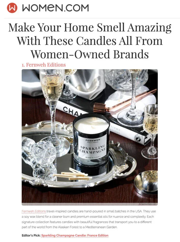 Sparkling Champagne Scented Soy Candle, top view - House Of Avana