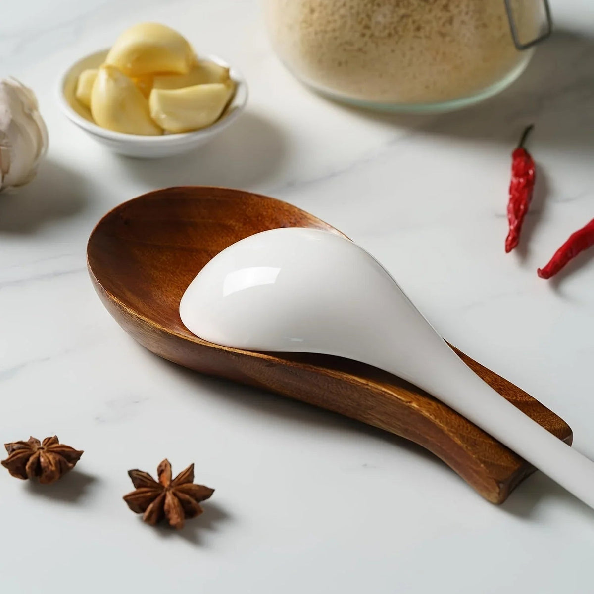 Elegant Wooden Spoon and Chopstick Holder - Modern Kitchen Organizer for Soup Spoons, Forks & Utensils,... - House Of Avana [[SKU:HOA-KAC-409]]