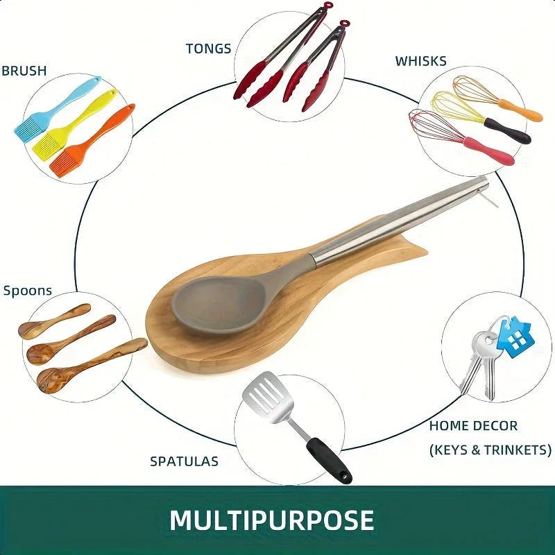 Elegant Wooden Spoon and Chopstick Holder - Modern Kitchen Organizer for Soup Spoons, Forks & Utensils,... - House Of Avana [[SKU:HOA-KAC-409]]