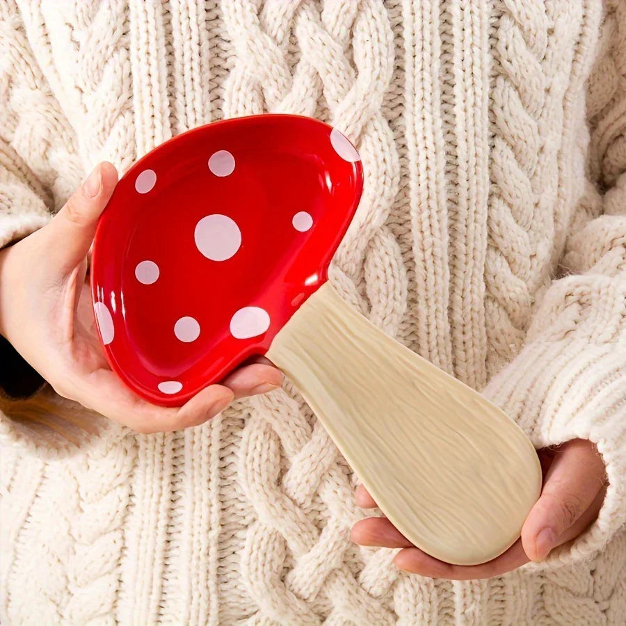 Spoon Rest - Ceramic Mushroom Shape