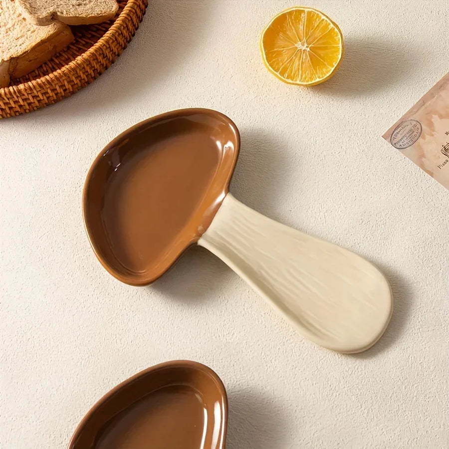 Spoon Rest - Ceramic Mushroom Shape