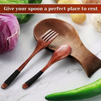 Spoon Rest - Rustic Wooden Brown