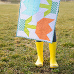 Spring Tulip Table Runner Pre-Cut Quilt Kit Block Party Quilt Co