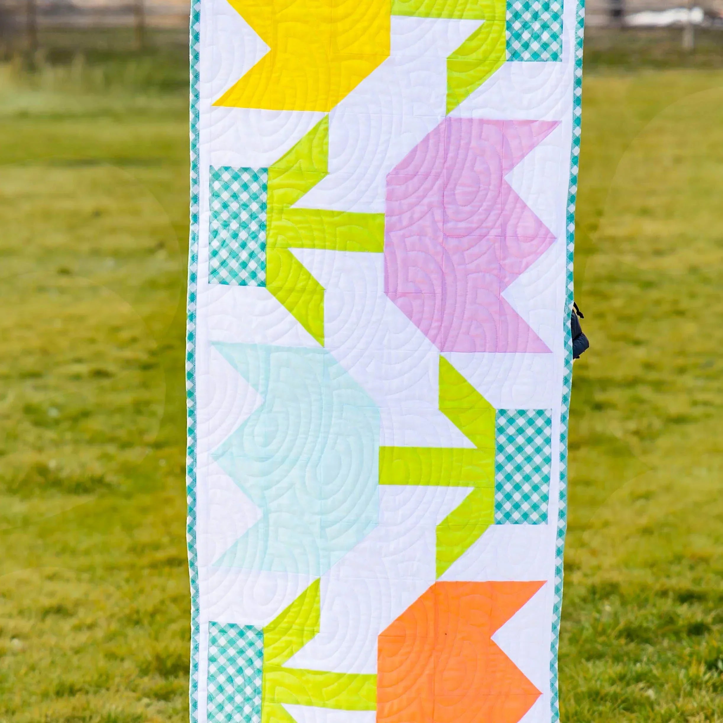 Spring Tulip Table Runner Pre-Cut Quilt Kit Block Party Quilt Co