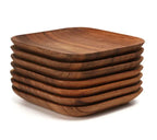 Square Acacia Snack Plates Set for Tableware - House Of Avana