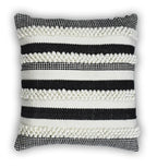 Square Outdoor and Indoor Safe Black and White Striped Pillow The Rug Decor