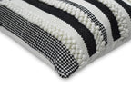 Square Outdoor and Indoor Safe Black and White Striped Pillow The Rug Decor