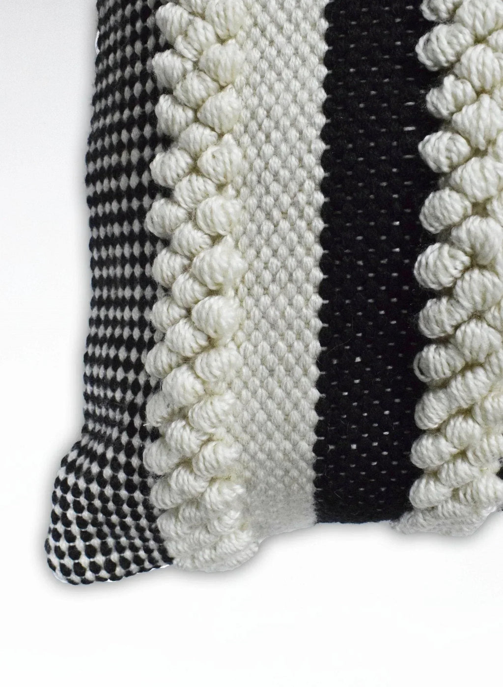 Square Outdoor and Indoor Safe Black and White Striped Pillow The Rug Decor