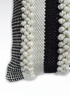 Square Outdoor and Indoor Safe Black and White Striped Pillow The Rug Decor