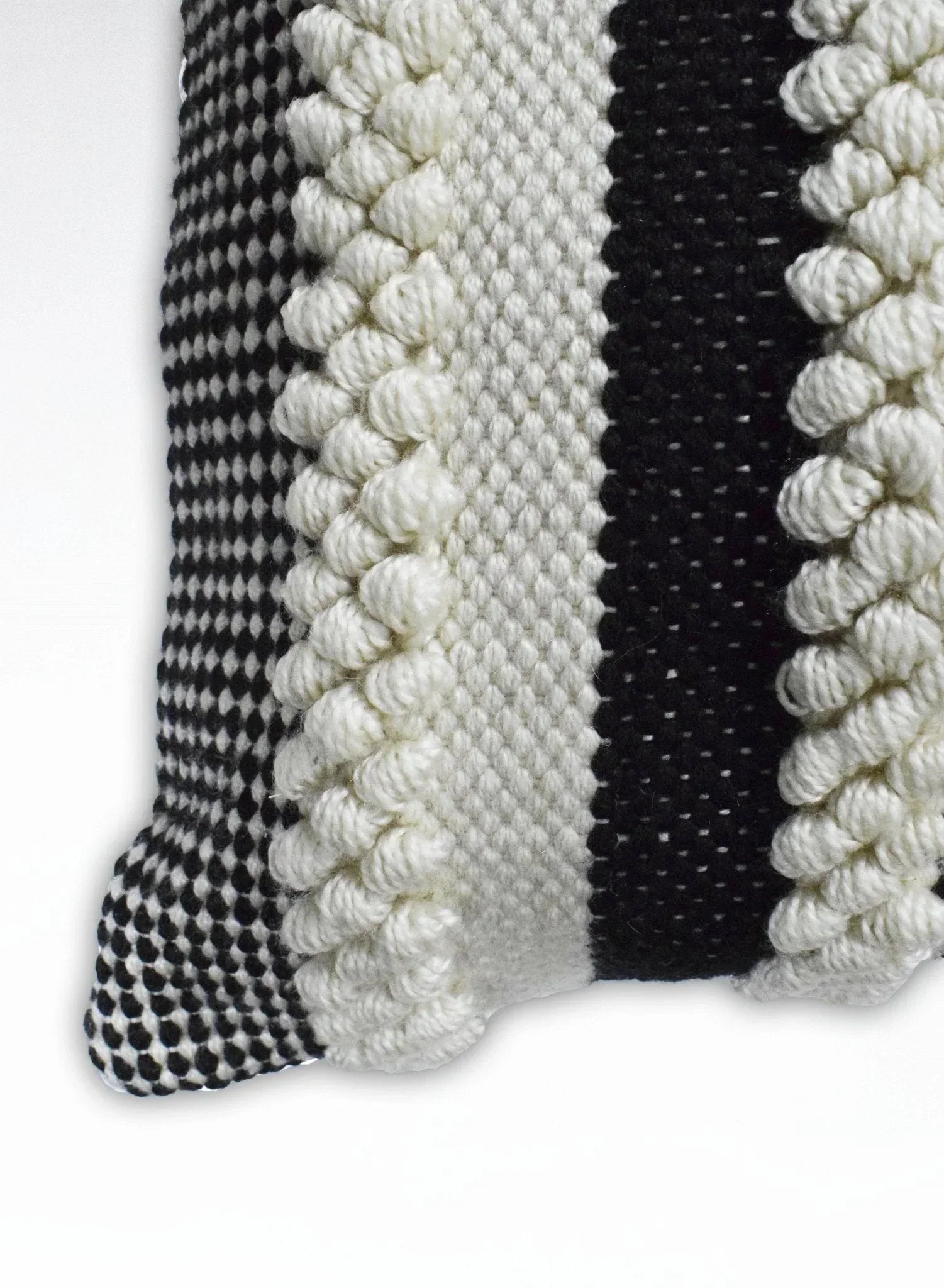 Square Outdoor and Indoor Safe Black and White Striped Pillow The Rug Decor