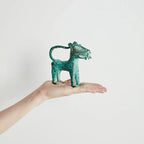 Mini Benin Bronze Metal Leopard Figurine Kanju Interiors